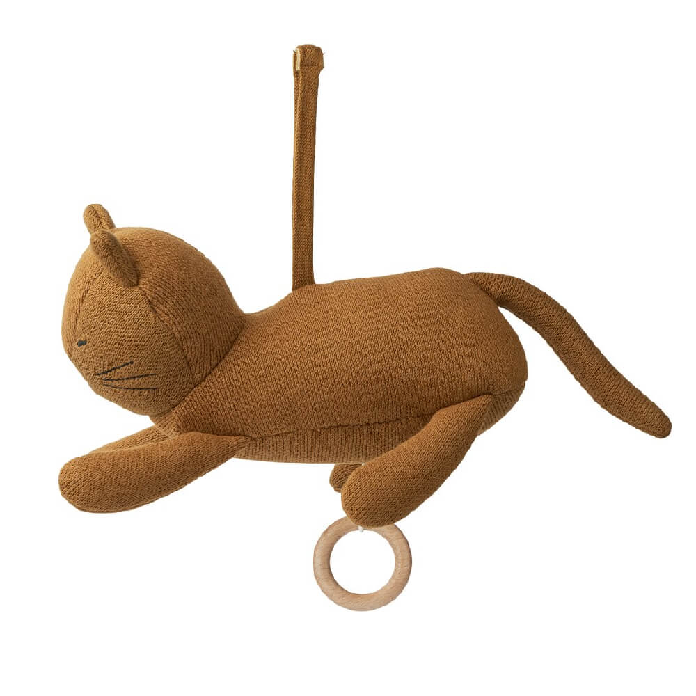 Вязаная музыкальная игрушка LIEWOOD "Кот Grayson", карамельный микс